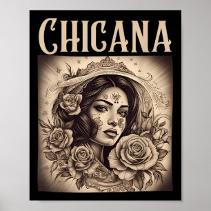 Poster Chicana Style Tattoos Vêtements Femmes Mexicaine A