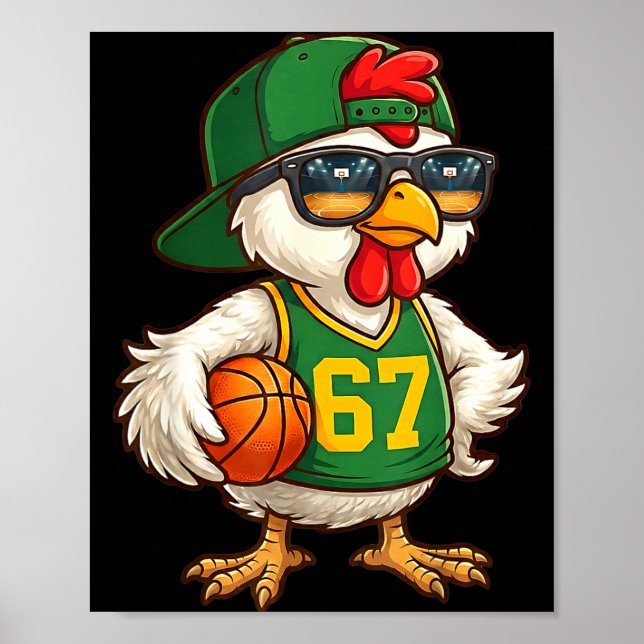 Poster Chicken Basketball 67 Gen Alpha Slang Srts Men Boy (Devant)