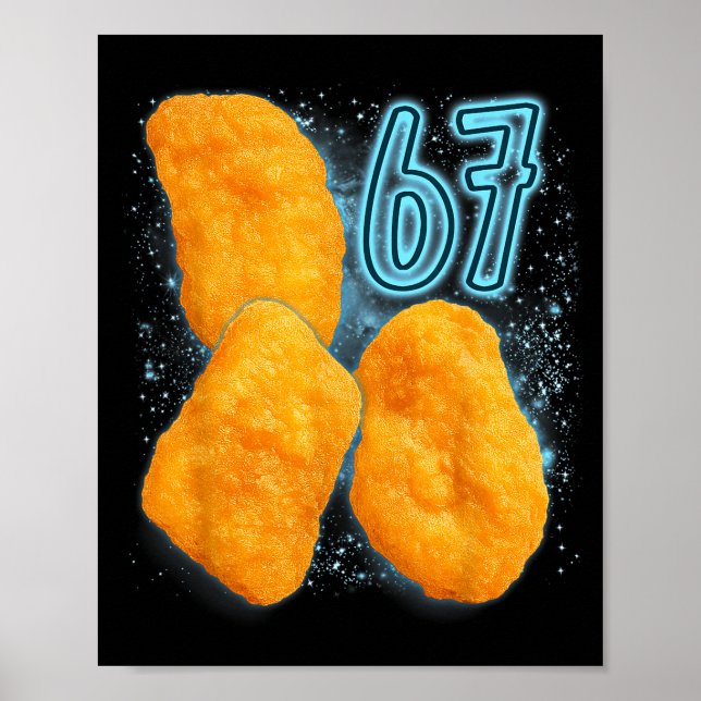 Poster Chicken Nugget Lover 67 Meme Six Seven Fried Chick (Devant)