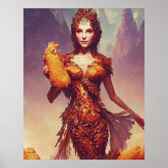 Poster Chicken Tendies Goddess (Devant)