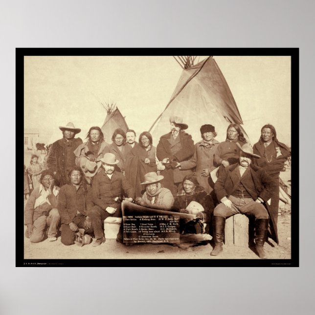 Poster Chiefs indiens avec New York World Pennant SD 1891 (Devant)