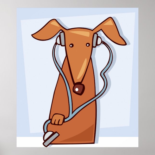 Poster Chien à écouter de la musique drôle casque Pup (Devant)