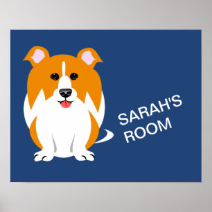 Poster Chien Art Avec Les Noms Des Enfants