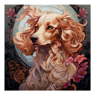 Poster Chien Art nouveau