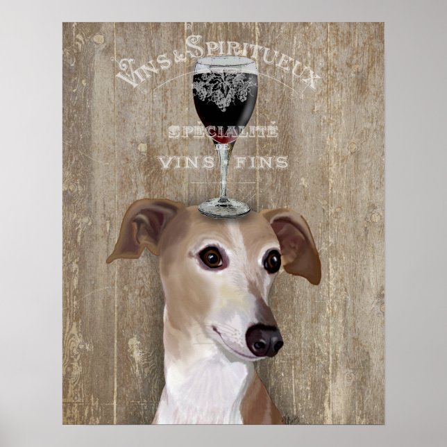 Poster Chien Au Vin Greyhound (Devant)
