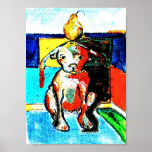 chien avec poire