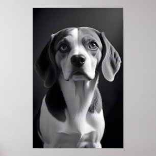 Poster Chien beagle adorable animal de compagnie Portrait