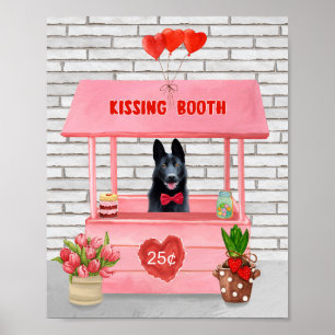 Poster Chien berger allemand Valentine's Day Kissing Boot