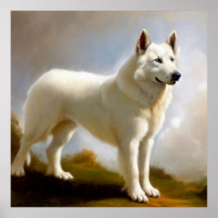 Poster Chien Berger Blanc Suisse