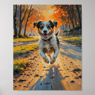 Poster Chien Bliss d'automne