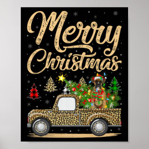 Poster Chien Boxer Sapin de Noël Léopard Camion Chien Noë