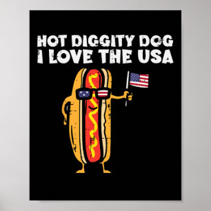 Poster Chien Chaud du 4 Juillet Hot Diggity Dog Femmes Pa