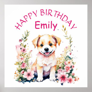 Poster Chien Chien Chien à thème Anniversaire personnalis