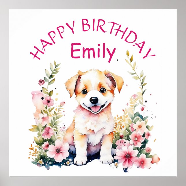 Poster Chien Chien Chien à thème Anniversaire personnalis (Devant)