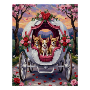 Poster Chien Chihuahua pour la Saint-Valentin