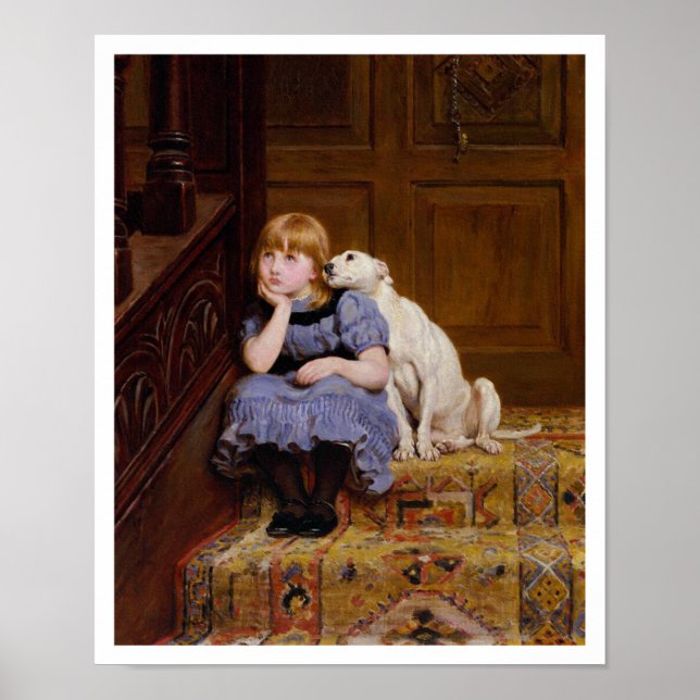 Poster Chien Comforting Girl - Sympathie de R. Briton (Devant)