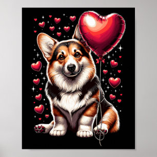Poster Chien Corgi Saint-Valentin Propriétaire de chien C