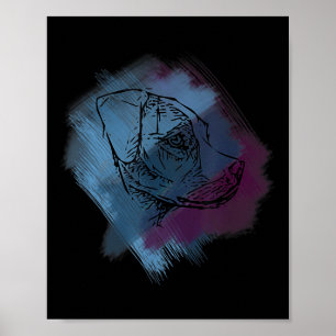 Poster Chien Cross Hatch - Tatouage d'art en ligne de cou