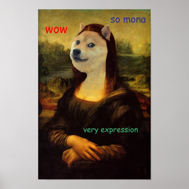 Poster Chien d'art Mona Lisa (Devant)