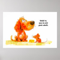 Chien de bande dessinée à l'aquarelle et souris av