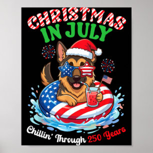 Poster Chien de berger allemand de Noël Uly se détendant