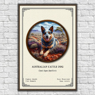 Poster Chien de Bétail Australien Série de Zoologie