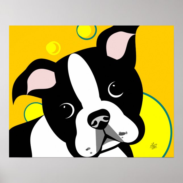Poster Chien de Boston Terrier (Devant)