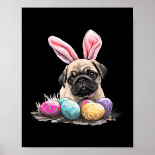 Poster Chien de Carlin de Pâques de Pâques Chien de Carli