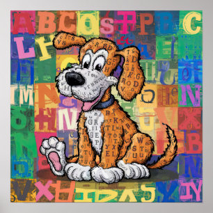 Poster Chien de dessin