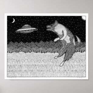 Poster Chien de disque volant