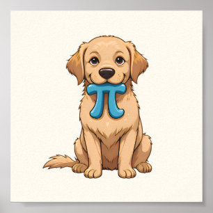 Poster Chien De Jour Pi Avec Symbole Pi   Joyeuse Journée