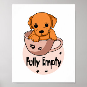 Poster Chien de Kawaii orang complètement vide dans une t