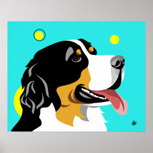 Poster Chien de montagne bernois coloré