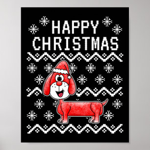 Poster Chien de Noël moche de Dachshund