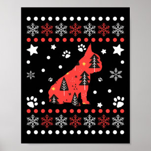 Poster Chien de Noël Motif Français Chien de taule propri