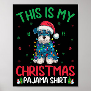 Poster Chien de Père Noël miniature de l'arbre de Noël la
