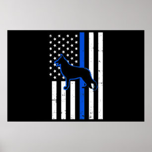 Poster Chien de police berger allemand K9 Patriotique