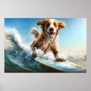 Poster Chien de surf