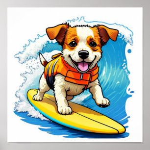 Poster Chien de surf