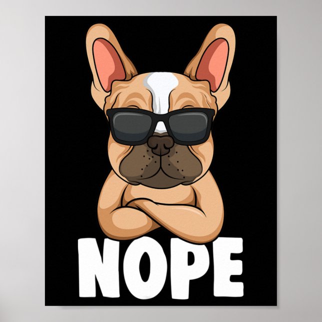 Poster Chien de taureaux Frenchie Nope Chien Maman Filles (Devant)
