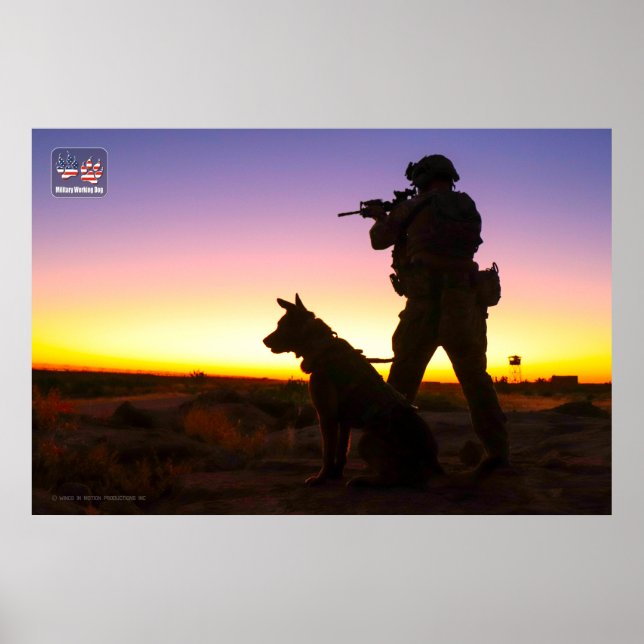 POSTER CHIEN DE TRAVAIL MILITAIRE AMÉRICAIN (Devant)