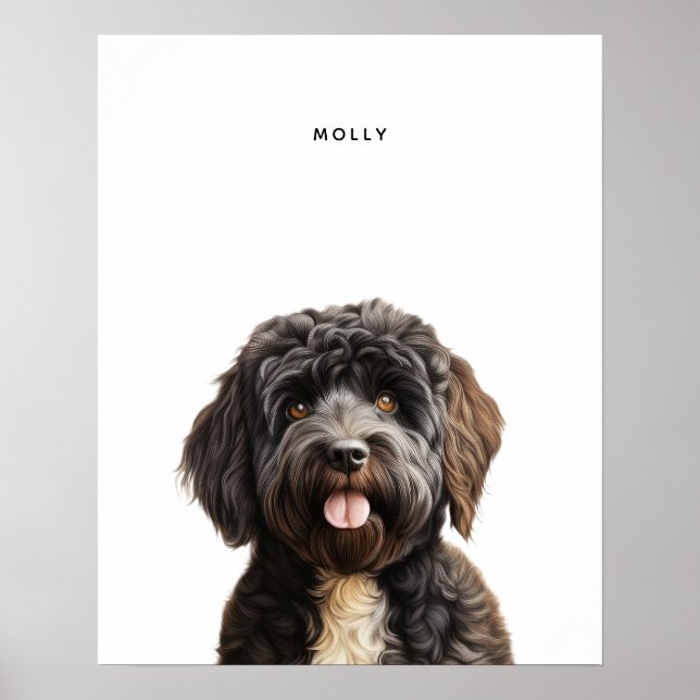 Poster Chien d'eau portugais imprimé personnalisé (Devant)