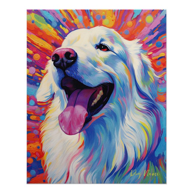Poster Chien des grandes Pyrénées 001 - Zetton Ziana (Devant)