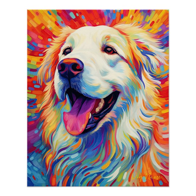 Poster Chien des grandes Pyrénées 005 - Zetton Ziana (Devant)