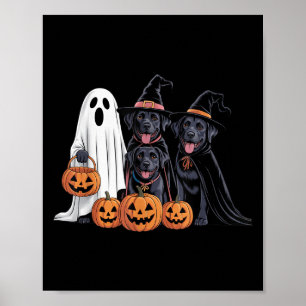 Poster Chien d'Halloween Black Labrador Lovers Citrouille