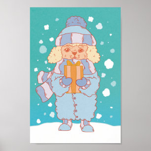 Poster Chien d'hiver confortable