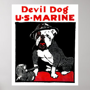 Poster Chien diable du Corps des Marines de la Première G