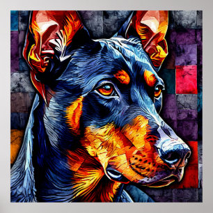 Poster Chien Doberman mignon