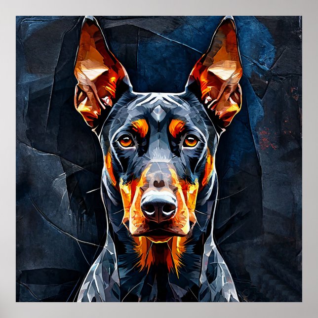 Poster chien dobermann (Devant)