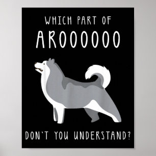 Poster Chien Drôle Husky Maman Coupe Pour Filles Et Femme